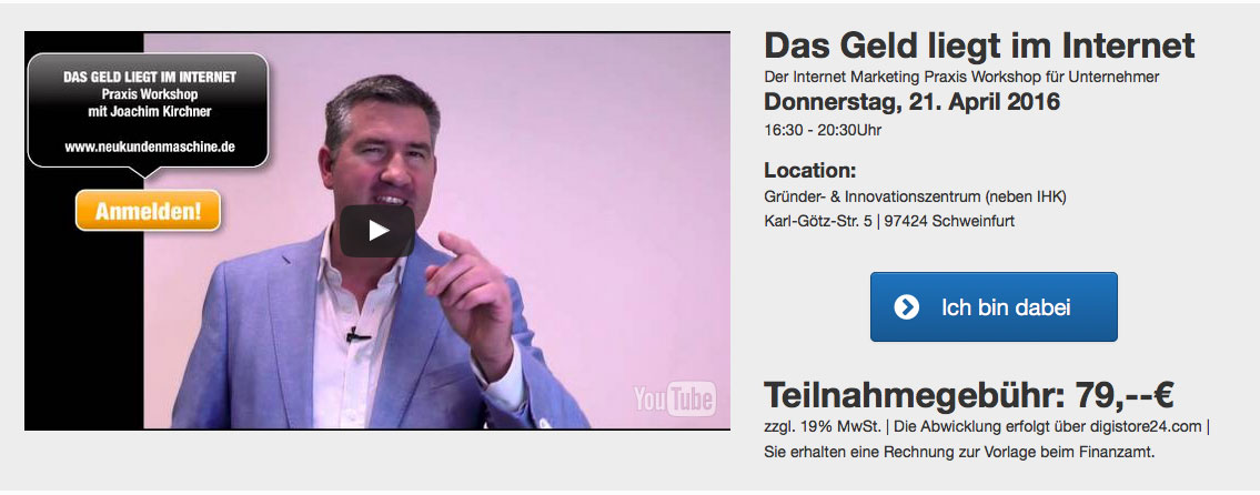 Unternehmer Workshop mit Joachim Kirchner